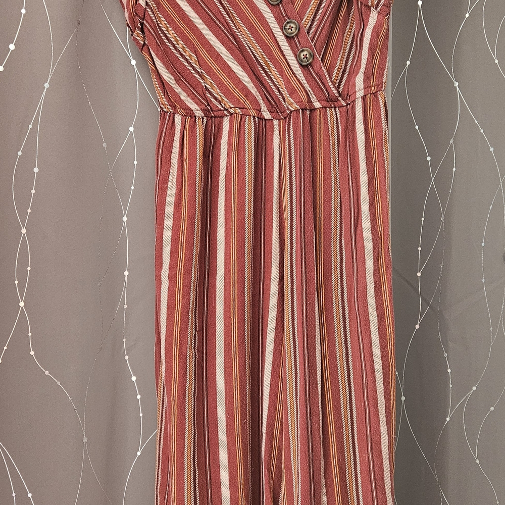 Xhilaration‎ Red and Yellow Striped Jumpsuit